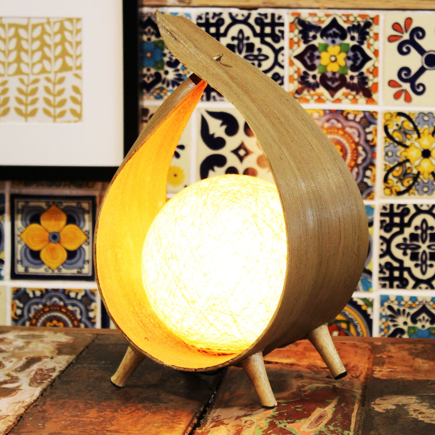 Lampe Noix de Coco Naturelle - Boucle Naturelle